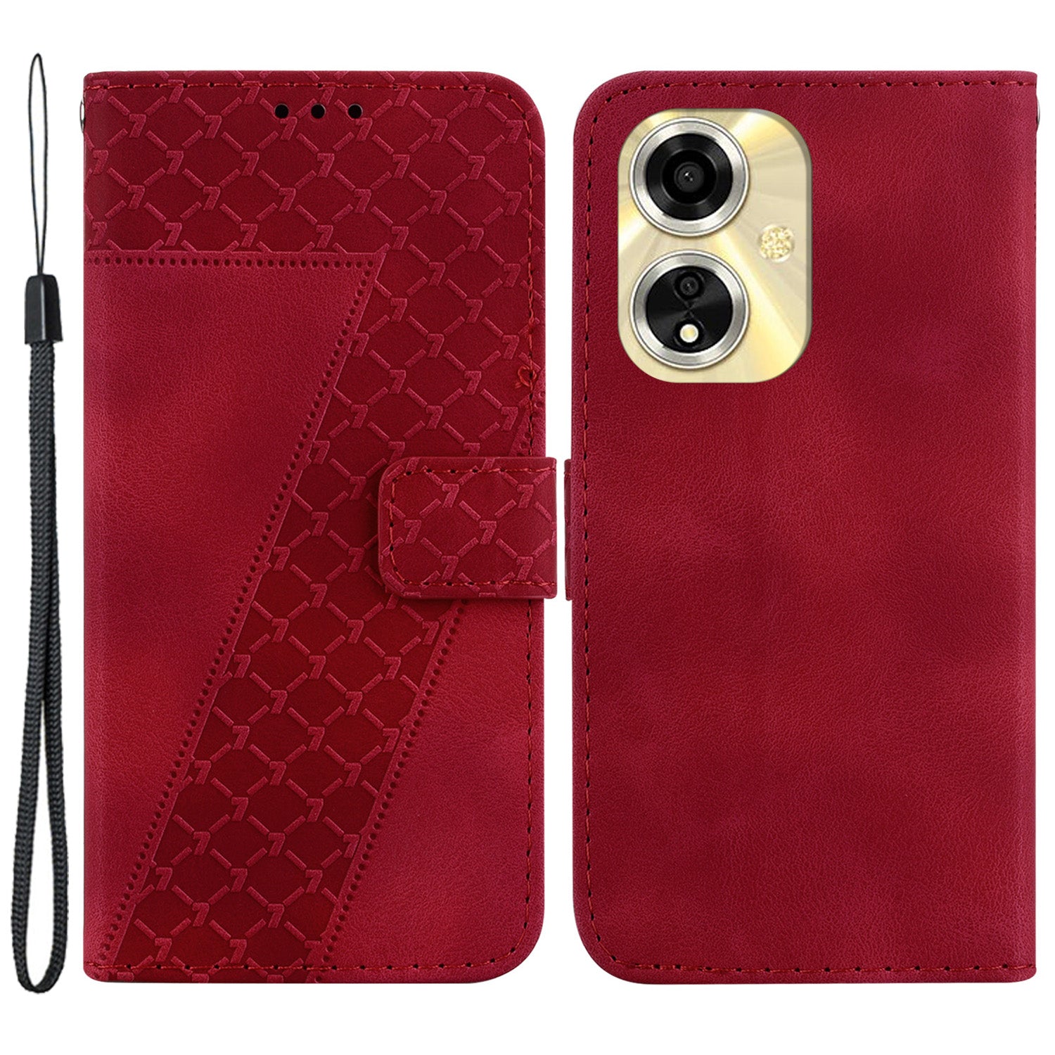 For Oppo A59 5G / A2m 5G Case Wallet Stand Leather Phone Cover 7-Shape Pattern For Oppo A59 5G / A2m 5G Case Wallet Stand Leather Phone Cover 7-Shape Pattern